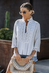 Ana Crochet Lace Front Blouse