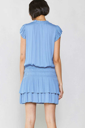 Newport Coast Mini Dress with Pleated Skirt in Periwinkle