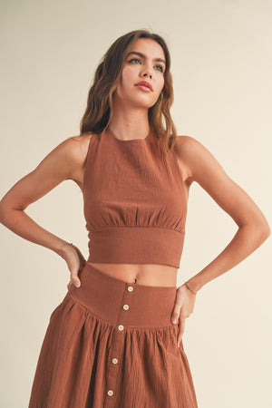 Toffee Skirt and Halter Set