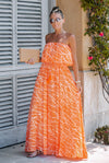 Tangerine Dream Ruffle Top Maxi Dress