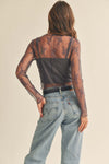 Stone Fox Lace Top With Tank Lining in Steel