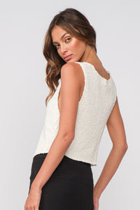 Delilah Hook Front Sweater Tank In White