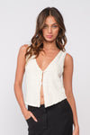 Delilah Hook Front Sweater Tank In White