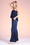 Laguna Cascade Strapless Jumpsuit in Navy