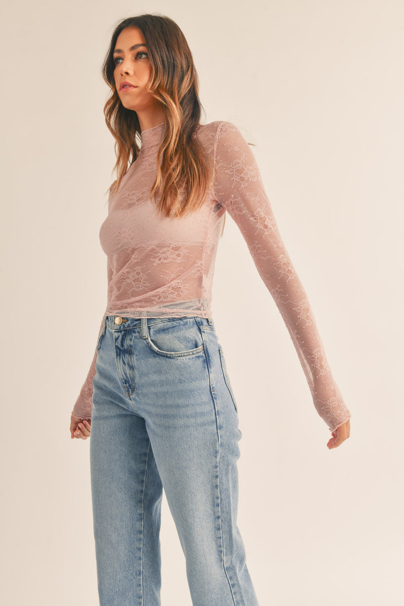 Floral Mesh Layering Top FINAL SALE