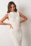 About Town Ribbed Sleeveless Midi Sweater Dress