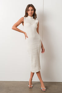 About Town Ribbed Sleeveless Midi Sweater Dress