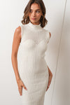 About Town Ribbed Sleeveless Midi Sweater Dress