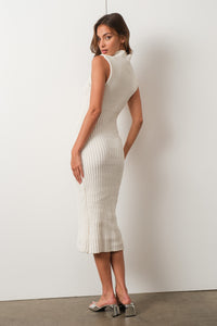 About Town Ribbed Sleeveless Midi Sweater Dress