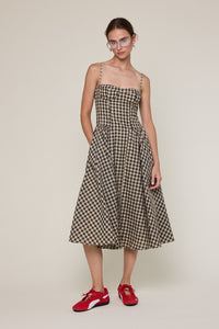 Gingham Midi Dress