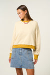 Mustard Stripe Pull Over Sweatshirt