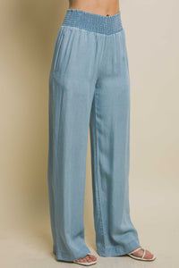 Wide Leg Tencel Pant (in Light Blue