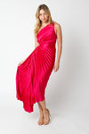 A Night to Remember One Shoulder Dress in Fuchsia