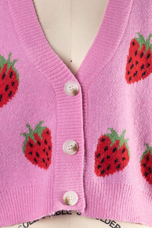 Strawberry Fields Cardigan in Pink