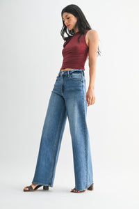 High Rise Palazzo Wide Leg