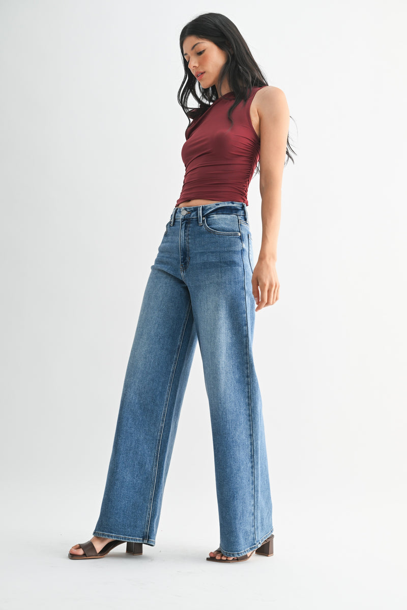 High Rise Palazzo Wide Leg