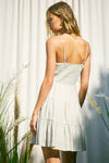 Lace up Front Linen Fine Stripe Mini Dress
