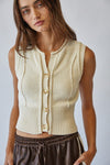 All Natural Button Front Sweater Vest