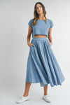 Blue Highway Denim Crop Top and Midi Skirt