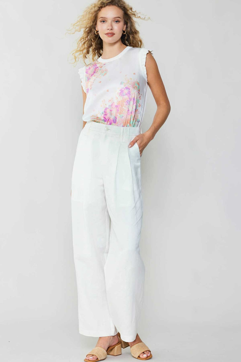 Summer in the city Wide Leg Pants in White