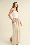 Palm Beach Two Tone Linen Blend Maxi Dress