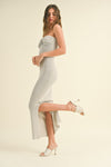 Knit Wit Maxi Dress in Silver