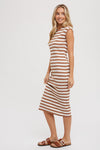 Coco Striped Midi Dress In Coco