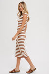 Coco Striped Midi Dress In Coco