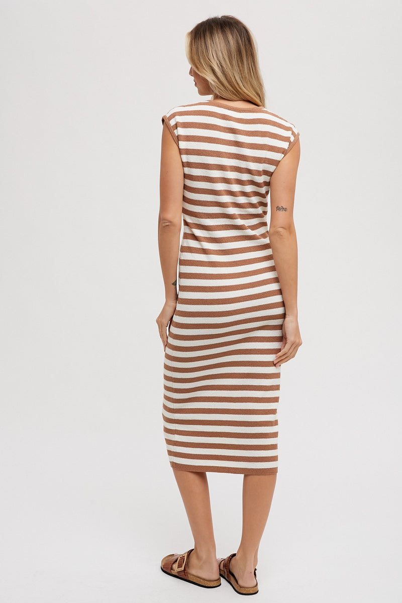 Coco Striped Midi Dress In Coco