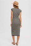 Coco Striped Midi Dress In Black