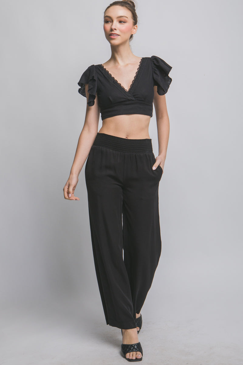 Walk in the Park Wide Leg Pants in Black