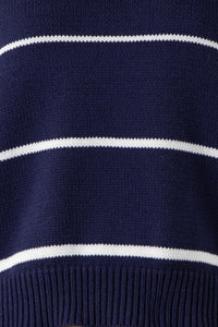 Cropped Sweater Striped in Navy