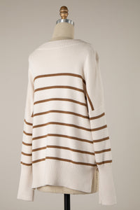 Neutral Choco Stripe Sweater