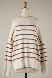 Neutral Choco Stripe Sweater