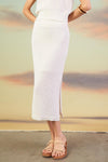 Pismo Beach Sweater and Skirt Set  in white
