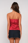 Satin Tube Top in Red