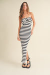 Newport Coast Striped Halter Dress FINAL SALE