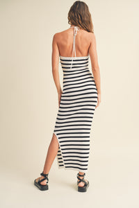 Newport Coast Striped Halter Dress FINAL SALE