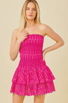 Charlotte Pink Eyelet Mini Dress FINAL SALE