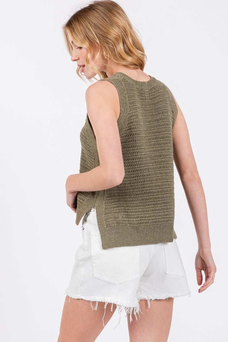 True Delight V Neck Sweater Tank MORE COLORS