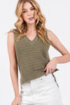 True Delight V Neck Sweater Tank MORE COLORS