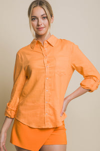 The Beachside Linen Button Down Top MORE COLORS