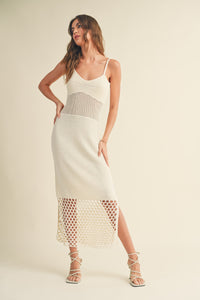 Crochet Vacay Maxi Dress In Ivory