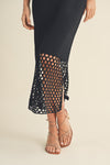 Crochet Vacay Maxi Dress In Black