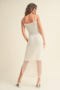 Crochet Vacay Maxi Dress In Ivory