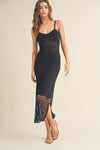 Crochet Vacay Maxi Dress In Black