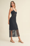 Crochet Vacay Maxi Dress In Black