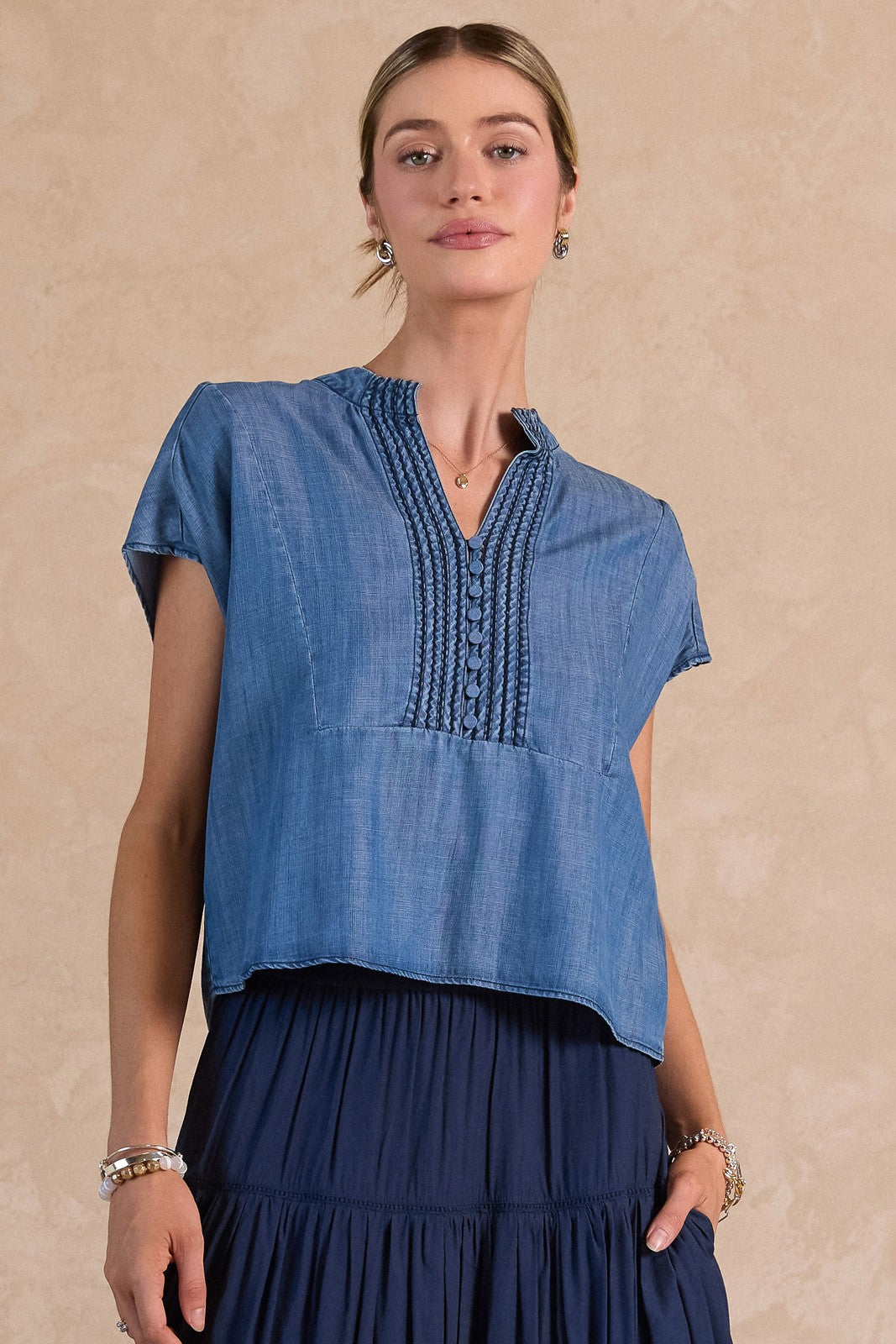 Ava Boxy Denim Top