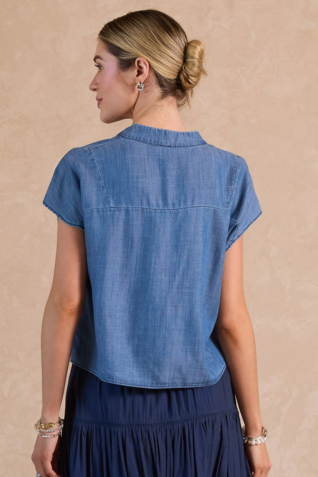 Ava Boxy Denim Top