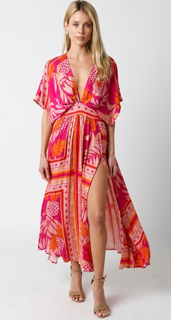 Tropics Slit Front Maxi Dress